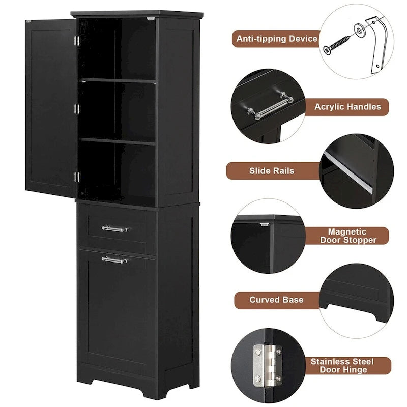 Freestanding Bathroom Storage Cabinet with Drawers